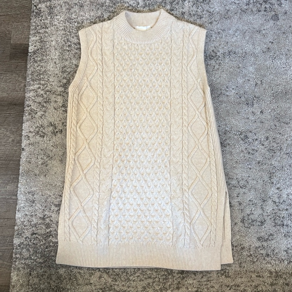 Long cream sweater top